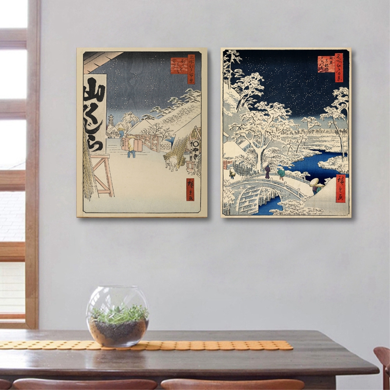 日本の伝統的な景観ポスターキャンバスアートプリント、和風キャ - Japanese Traditional Lifestyle のレビューと価格
